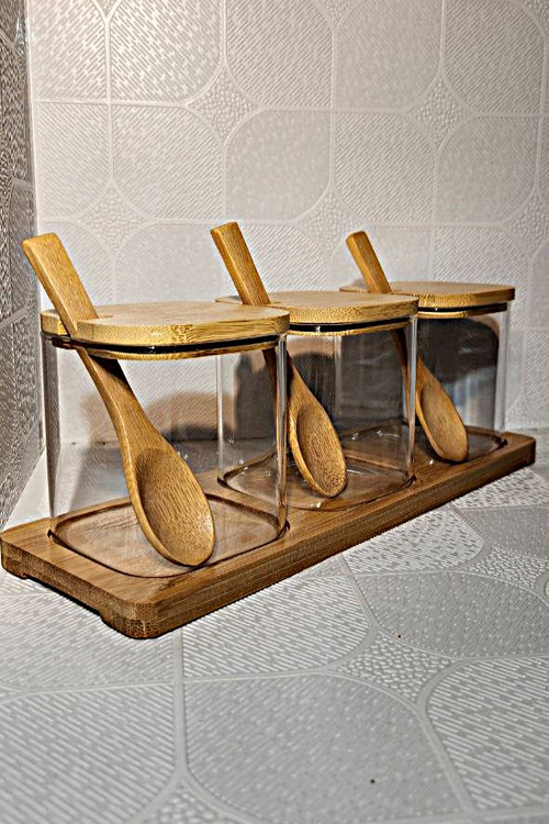 جا ادویه مربع سه تایی پیرکس