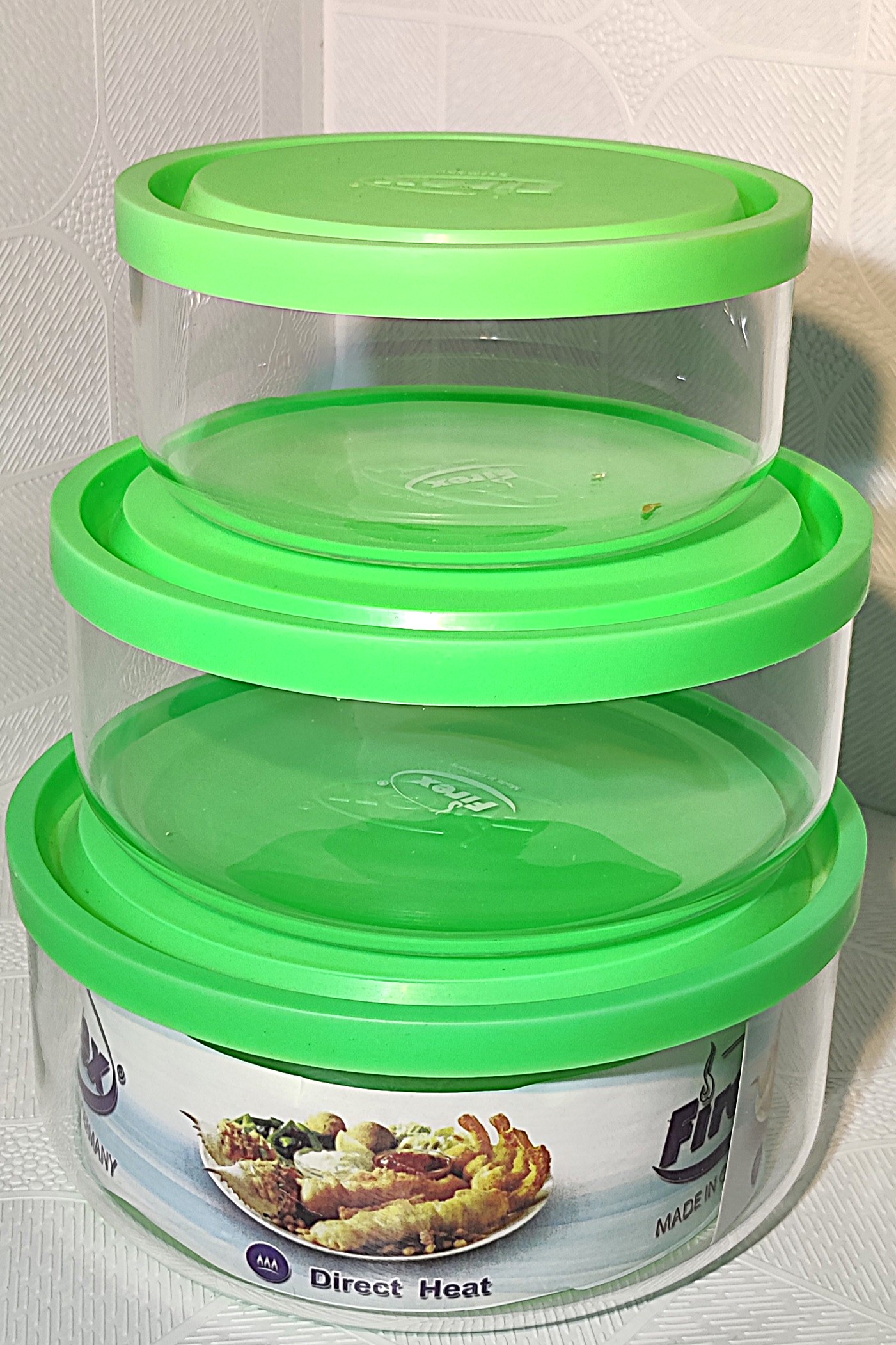 ظرف نگهدارنده فایرکس مدل Direct Heat مجموعه 3 عددی سبر