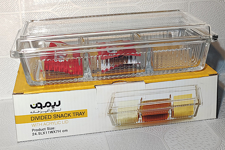 خرید اردور خوری شیشه ای لیمون کد 2101 سه خانه درب دار