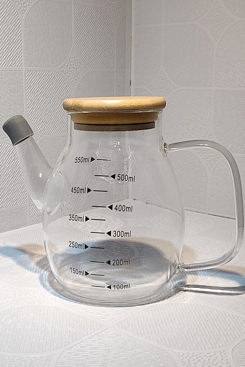 خرید ظرف روغن کپل پیرکس درب بامبو وارداتی