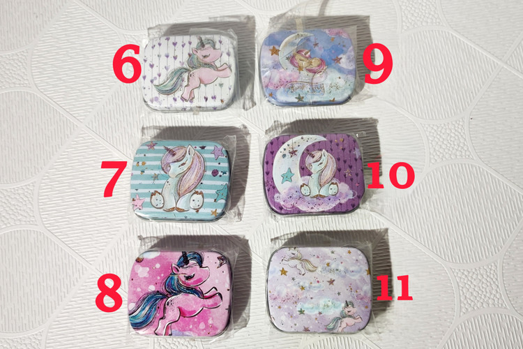 خرید اینترنتی جعبه فلزی کوچک طرح گلدار و تک شاخ (یونیکورن)