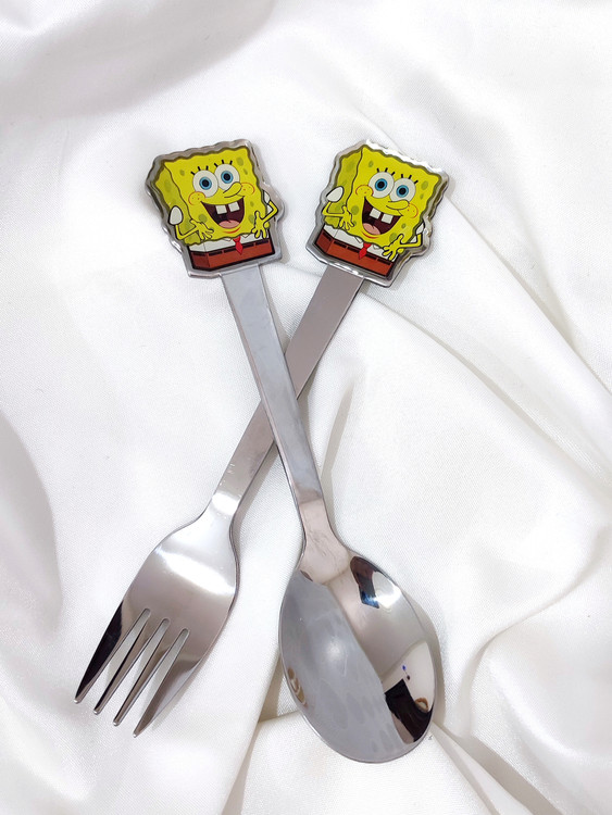 قیمت و خرید قاشق چنگال کودک استیل برند یونیک باب اسفنجی