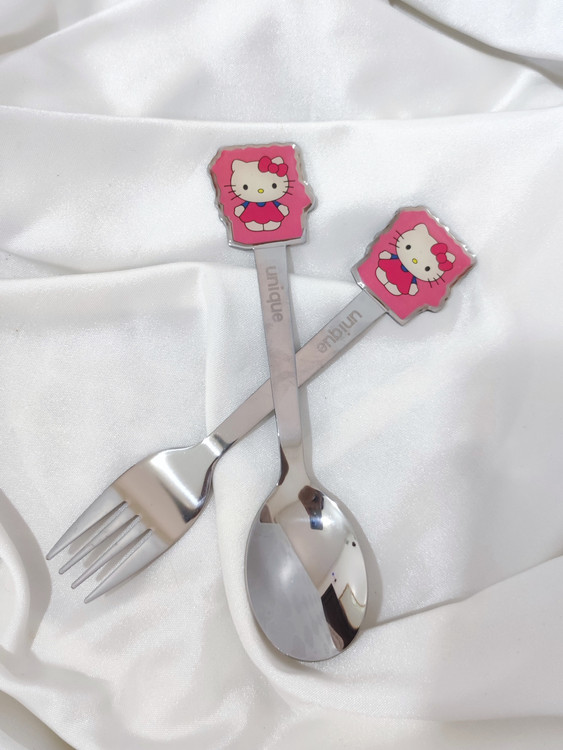 قیمت و خرید قاشق چنگال کودک استیل برند یونیک کیتی