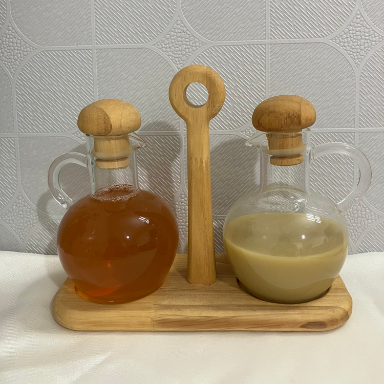 جا آبلیمو و روغن زیتون پیرکس با استند چوبی