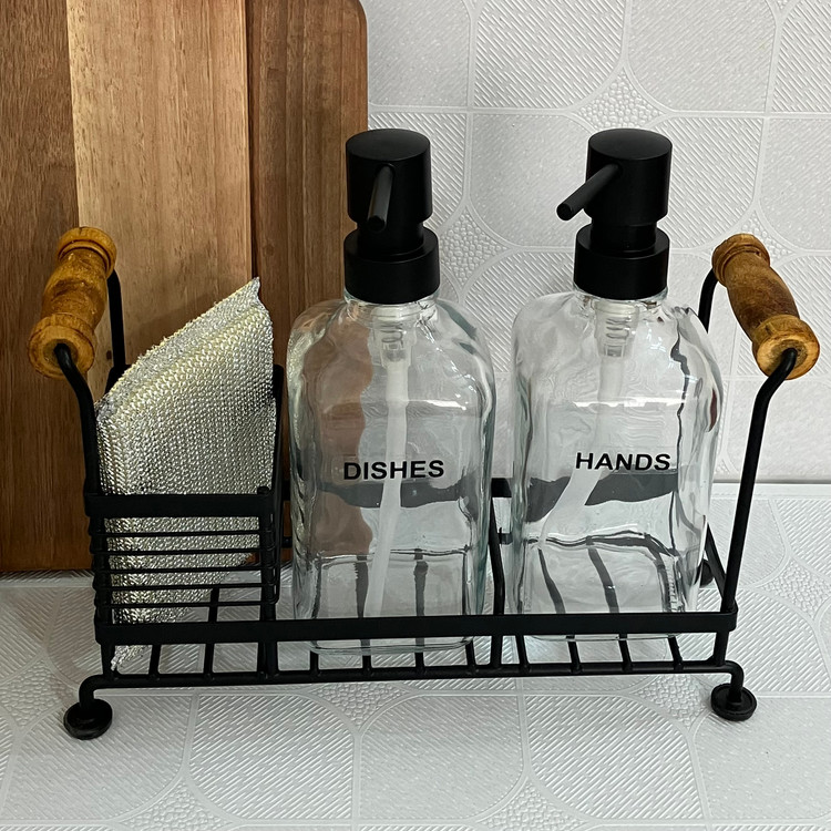 ست جا مایع شیشه ای لیمون استند دار (مشکی) کد 208610