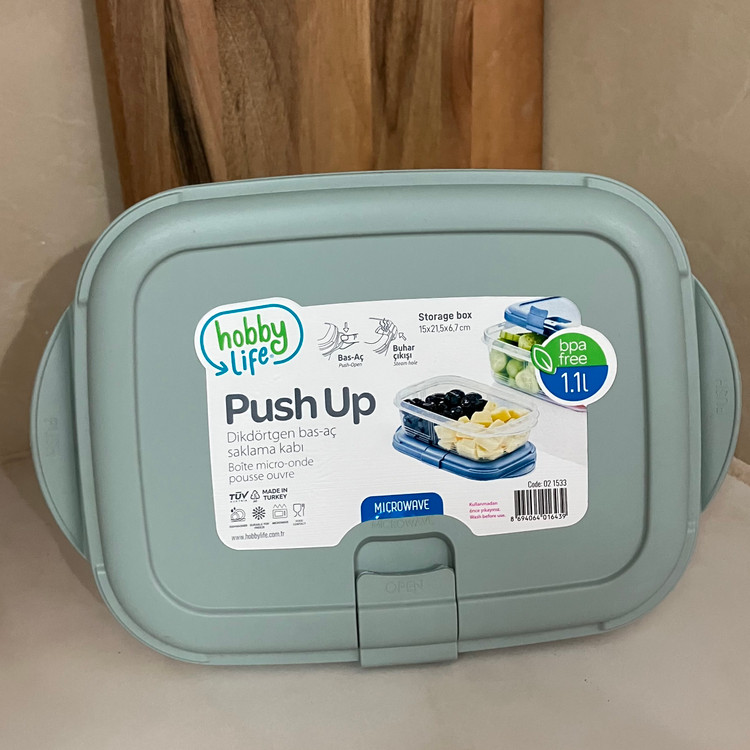ظرف نگهدارنده هوبی لایف مدل push up | ظرف نگهدارنده مایکروویو هوبی لایف