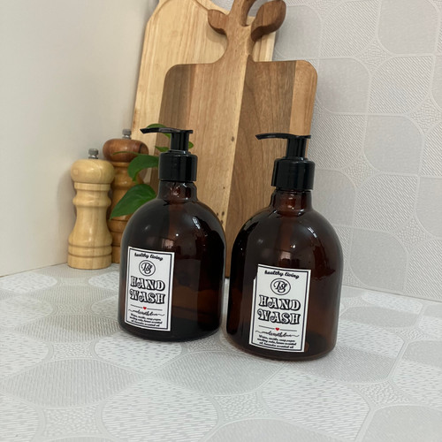 جا مایع شیشه قهوه ای hand wash