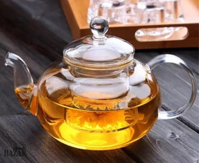 قوری تمام پیرکس وارداتی همراه با فیلتر پیرکس | قوری تمام شیشه ای شعله مستقیم