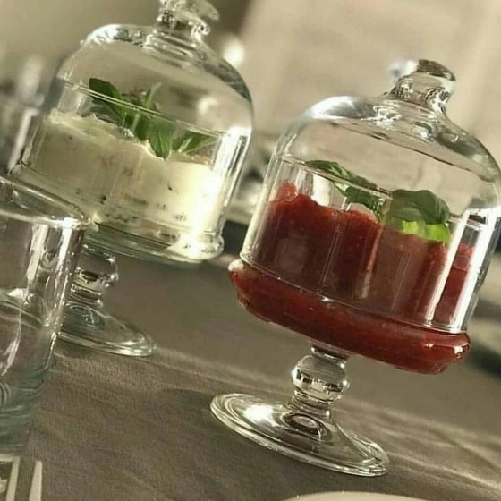 عسل خوری پایه دار بیسیک پاشاباغچه کد 96878 | ظرف شیشهای پایهدار پاشاباغچه مدل 96878 مناسب برای سرو شکلات و شیرینی