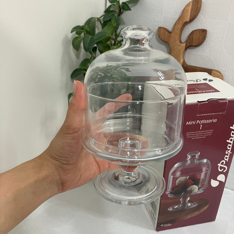 عسل خوری پایه دار بیسیک پاشاباغچه کد 96878 | ظرف شیشهای پایهدار پاشاباغچه مدل 96878 مناسب برای سرو شکلات و شیرینی