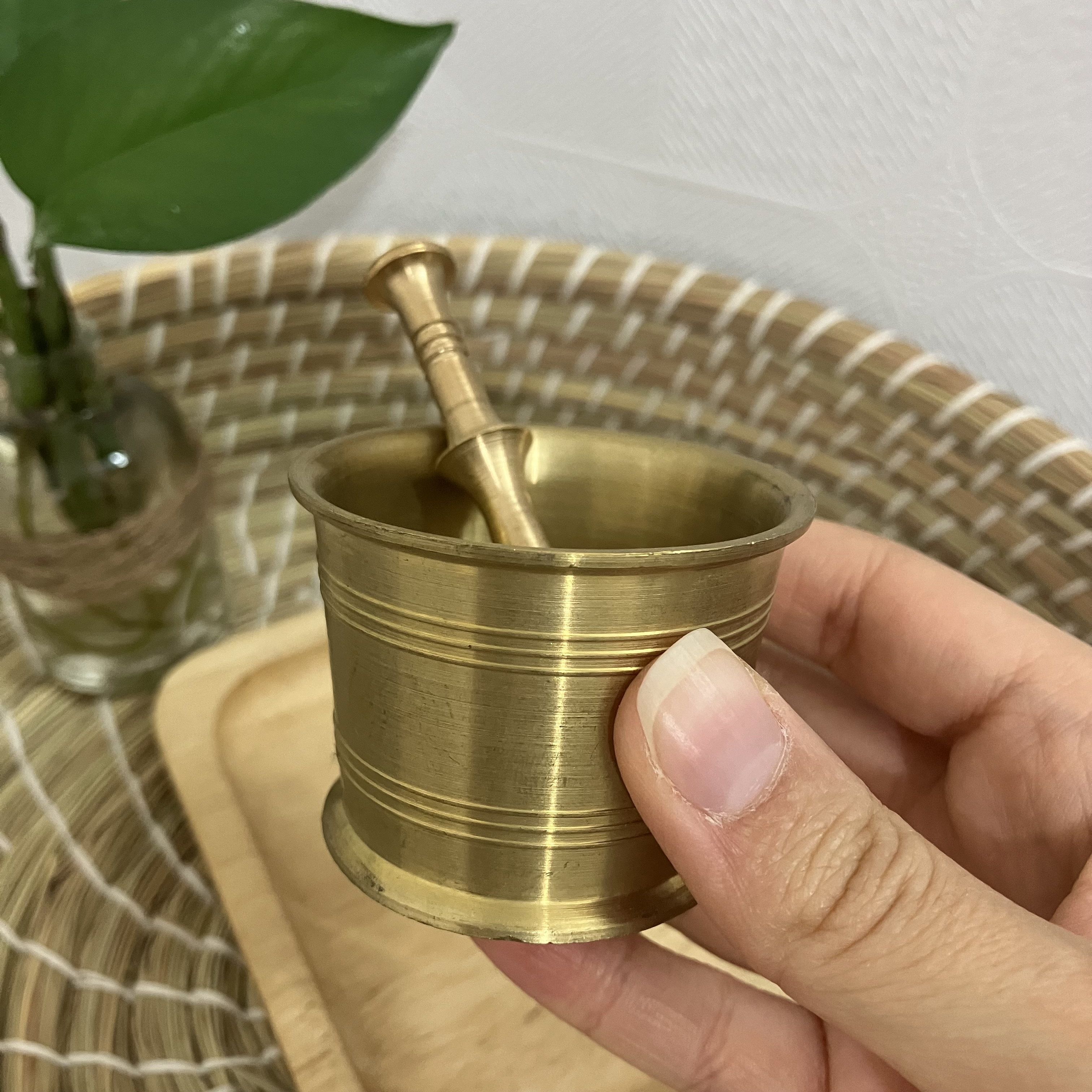 هاون برنجی قطر ۵ سانتی متر
