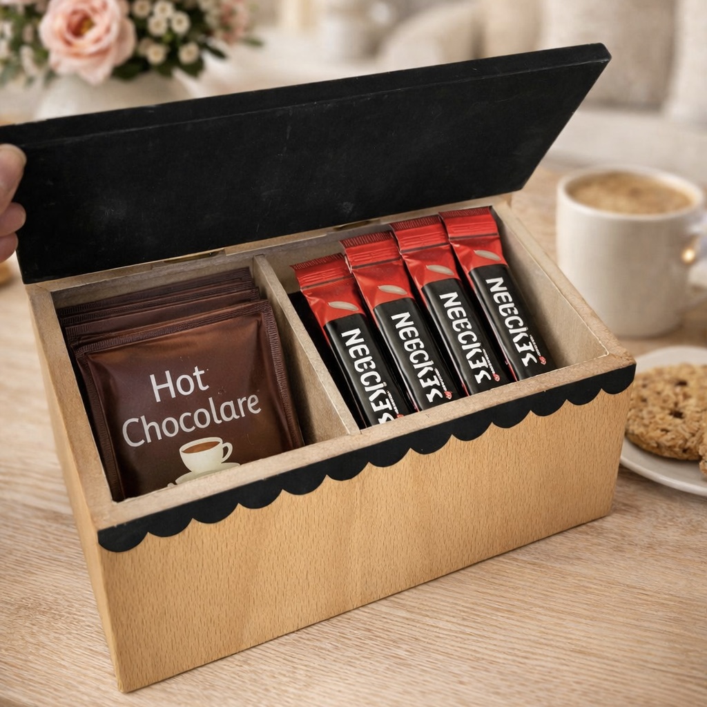 تی بگ چوبی  مایا دو خانه مدل coffee house | تیباکس چوبی مایا دوخانه